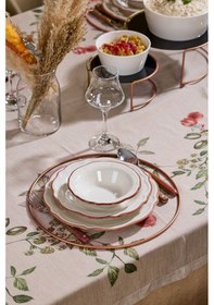 Resim Edora Home 12'li Metal Yuvarlak Supla, Rose Amerikan Servis, Halka Runner - Paslanmaz Rose 