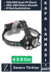 Resim Premium Kamp Avcı Balıkçı Deprem Yüksek Mesafeli 250-400 Metre Net Işık 8 Mod Güçlü Kafa Lambası Çok Renkli 