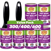 Resim 300/400/600 Yaprak Tüy Toplama Rulosu, Evcil Hayvan Tüyü Temizleme Rulosu, Yapışkanlı Tüy Toplama Rulo Yedekleri, Kolayca Kopan Yapışkan Tüy Toplama Rulosu, Mobilya, Halı ve Kıyafetler İçin Taşınabilir Tüy Toplayıcı, Köpek ve Kedi Tüylerini Kolayca Çıkarır, 100 Yaprak/Rulo 