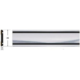 Resim 25 Mm Dekoratif Krom Çıta Şeirt Siyah Çizgili 1 Metre 