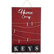 Resim Dekoratif Home Keys Ahşap Resimlik Ve Notluk (kırmızı) 