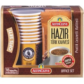 Resim Lidyahan Store Ofis Seti Hazır Türk Kahvesi Orta (Orta Şekerli) 10' Lu Paket (10 Adet x 9 Gr) 