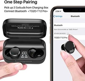 Resim TOZO T12 Pro Kablosuz Kulaklıklar Qualcomm QCC3040 ile Bluetooth Kulaklıklar 4 Mikrofon CVC 8.0 Çağrı Gürültü Önleyici ve aptX Stereo Kulaklık 2500mAh Kablosuz Şarj Kutusu IPX8 Su Geçirmez Kulaklık 