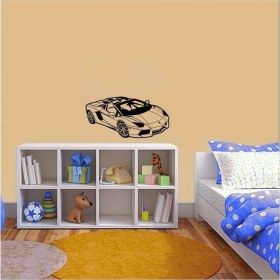 Resim Ne Verelim Size Lüks Spor Araba Silüeti Dekoratif Duvar Sticker, Çıkartma, Etiket 