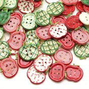 Resim Her pakette 10 adet karışık renkli kare desenli elma düğmeleri bulunur ve bebekler için mükemmeldir, moda aksesuarları dikmek, DIY projeleri vb 