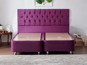 Resim Niron Yatak Violet Çift Kişilik Mor Baza + Başlık 180 x 200 cm 