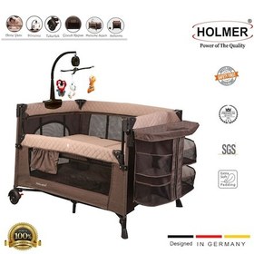 Resim Holmer Maxi Comfort Coolstyle Anne Yanı Deluxe Kumaş Premium Dönenceli Oyun Parkı Bej 