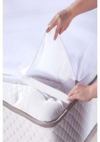 Resim Mycey Alez 60x120 Cm Sıvı Geçirmez Micro Yatak Koruyucu Beyaz 