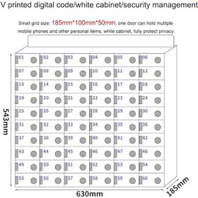Resim Anahtarlı Cep Telefonu Soyunma Kutusu Güvenli Cep Telefonu Depolama Kabini Spor Salonu Sınıf Fabrika Yüzme Havuzu 60 Yuvaları Mevcut 