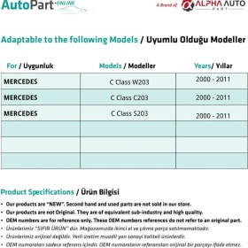 Resim Alpha Auto Part Mercedes C Class W203,C203,S203 Için Orta Konsol Perdesi 