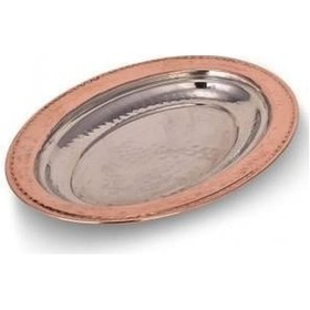 Resim Turna Bakır Piyade İskender Kebap Kayık Sunum Tabağı 25 Cm El Dövme Kırmızı Turna4418-1 