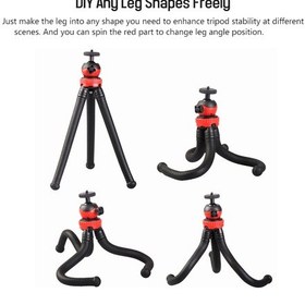 Resim Springsun Tripod Ldx-668 Mini Esnek Ahtapot Tripod Örümcek Stand Tutucu Telefon Tutucu Telefon Uzaktan Kuma 