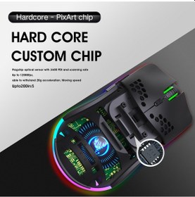 Resim Maiyame Hxsj T66 RGB 2.4 G Kablosuz RGB Aydınlatma Şarjlı Mouse Ayarlanabilir DPİ Mouse 