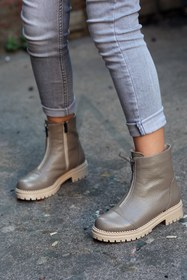 Resim EREN SHOES BAG ( İSLAND) Hakiki Deri Fermuar Detaylı Kaymaz Taban Kauçuk Bot VIZON FLOTTER 