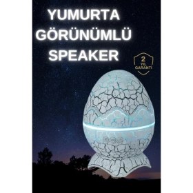 Resim Teknodayım Dinozor Yumurtası Gece Masa Lambası Bluetooth Hoparlör 14 Renk Seçeneği 