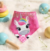 Resim Unicorn Kız Bebek Fular Önlük Beyaz 