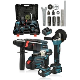 Resim Assur Plus 3 Lü Set Şarjlı Matkap Hilti 2-26mm Torklu Vidalama Somun Sıkma Şarjlı Taşlama 125mm-1094 