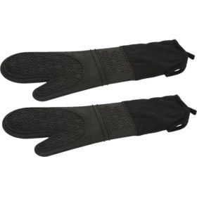 Resim Epinox Ikili Siyah Silikon Mutfak Eldiveni - Yanmaz Eldiven 41.5 cm 