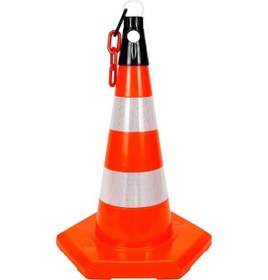 Resim 5 Adet Pvc Trafik Konisi 50 Cm Reflektifli 6 Kenar Trafik Dubası Seti-3550 