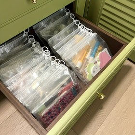 Resim 50'li Paket Ağır Hizmet Tipi Çekme Halkalı Şeffaf Plastik Fermuarlı Torbalar - Çoraplar, İç Çamaşırı, Mutfak & Seyahat Gereçleri için Düzenleyici Şeffaf Dikdörtgen Saklama Poşetleri - Elde Yıkanabilir, Dayanıklı ve Çok Amaçlı Ev, Taşınma, Depolama Malzemeleri, Pratik Tasarım, Güvenli Kapatma, Yoğun Meslektaşlar İçin 