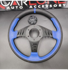 Resim Momo Spor Direksiyon 32 CM Mavi - Siyah Yarış Spor Direksiyonu 