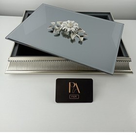 Resim Aynalı Kutu Gondol Şekerlik Sunumluk Söz Nişan Kız İsteme Çikolatalık Dekoratif Obje Biblo Süs Eşya 39 Gümüş 