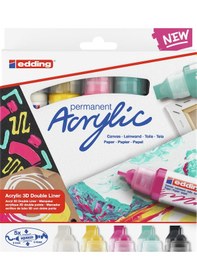 Resim Edding 5400 3D Double Liner Akrilik Boyama Markörü Seti 5-10 Mm 
