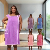 Resim 1 adet Büyük Boy Giyilebilir Etek - Süper Yumuşak Hızlı Kuruyan ve Emici Cebi, Kurdele Kenarı, Kadınlar için Canlı Renkler, Spa, Sauna, Ev ve Otel Kullanımı, Spa Kıyafeti, Şık Bornoz, Hızlı Kuruyan Kumaş 