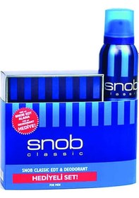 Resim Snob Classic Erkek Parfüm EDT 2 x 100 ML + Sprey Deodorant 2 x 150 ML 