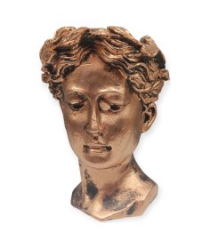 Resim Dekoratif Polyester Tekli Helen Saksı Vazo Bakır Eskitme 