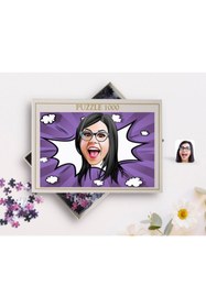 Resim Bk Gift Kişiye Özel Kadın Yüz Karikatürlü 1000 Parça Profesyonel Puzzle-2 