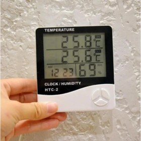 Resim Iç Mekan Higrometre (Nem Ölçer) ve Termometre, Büyük Ekran, Masa Ayaklı, Asmalı, Mıknatıslı, Elektro 