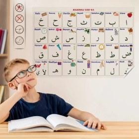 Resim Durukar® 70X100 cm Statik Kağıt Elif-Ba Öğrenme Tahtası 