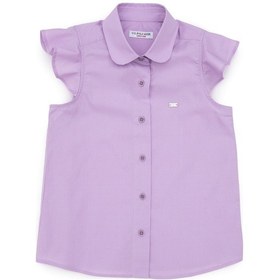 Resim U.S. Polo Assn. Kız Çocuk Lila Fırfır Kol Detaylı Pamuk Gömlek 50306617-VR034 