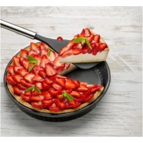 Resim Siyah Yuvarlak Granit Kaplama Borcam Fırın Tepsisi 