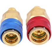 Resim R134a Hızlı Bağlantı Adaptörü Yüksek Ve Düşük Basınç Tablosu, Otomotiv Parçası, Pirinç Malzeme, 1/4in Sae Dişli 