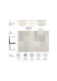 Resim Ares 8806 Bej Halı Salon Halısı Patchwork Halı Koridor Halısı Kesme Halı Yolluk Oturma Odası Halısı Bej 