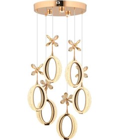 Resim İstanbul Avize Zeus 6'lı Gold Kumandalı 3 Renk Ledli Modern Led Avize 