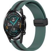 Resim Sones Huawei Watch Gt2 42mm 20mm Katlanır Manyetik Toka Silikon Saat Kordonu 
