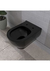 Resim Lucco Garcia 53 CM Kanalsız Asma Klozet Siyah 