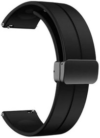 Resim GPACK Robor R-GT E ile uyumlu Kordon Kayış d-buckle Mıknatıslı Silikon 20/jku, Siyah 