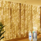 Resim USB Uzaktan Kumandalı Perde Işığı, 8 Modlu LED, Yatak Odaları İçin Pencere Süsü, Şerit Fenerleri - Çocuklar iç İnteriyörü Oturma Salonu Noel Șekeri ve Partiler Cadılar Bayram Dizaynlar 