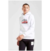 Resim Wv Splitly Baskılı Unisex Çocuk Kapüşonlu Beyaz Sweatshirt 