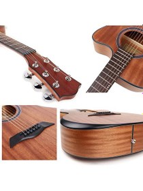 Resim Maxword M450-EQ-AMP Üst Segment Profesyonel Masif Ağaç Amfili Elektro Akustik Gitar Seti 