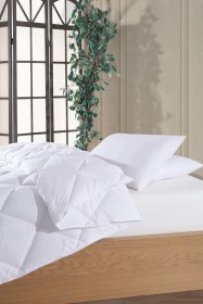 Resim Eco Tek Kişilik Yorgan Seti Yorgan-yastık Beyaz 