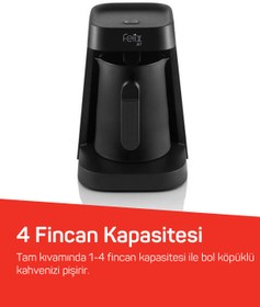 Resim Arzum FL397 Felix Jet Türk Kahvesi Makinesi, 5 Fincan Kapasiteli, Taşma Önleyici Sistem, Bol Köpüklü Kahve 
