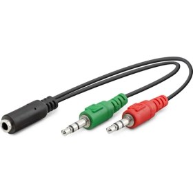 Resim Hadron 2 Out Aux 20 cm Mikrofon ve Kulaklık To Aux Audio Kablo 