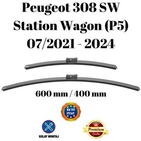 Resim Peugeot 308 Sw Station Wagon P5 2021 Uyumlu Ön Cam Silecek Süpürgesi Takımı 600/400mm Silbak Sb2416c2 
