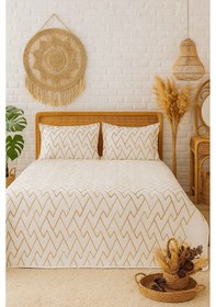 Resim Rivaistanbul Maria Çift Kişilik Kortlu Kapitone Yatak Örtüsü Takımı 3 Parça Uyku Seti Bej-krem Bej - Krem 