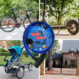 Resim Autolock Çelik Halatlı Bisiklet-Scooter-Bebek Arabası Kilidi - (Yedek Anahtarlı) 